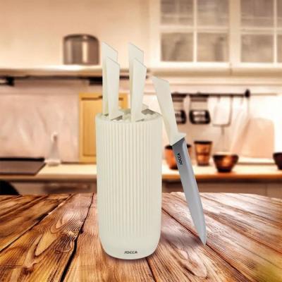 Ensemble de 5 couteaux JOCCA - Bloc polypropylène - Beige