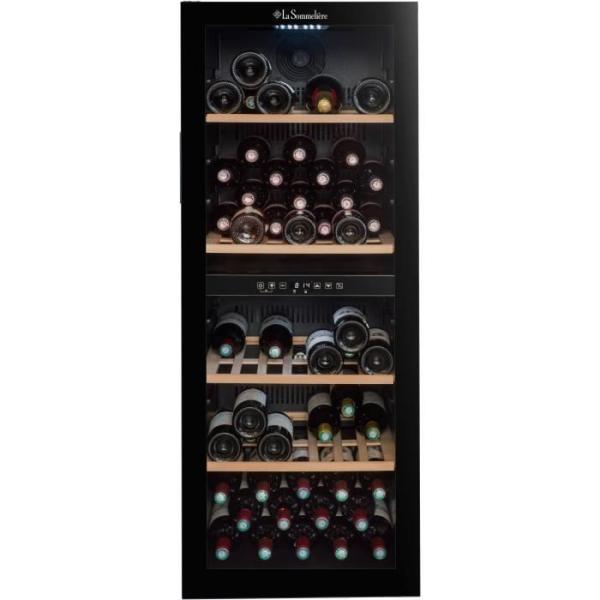 Cave a vin de service - LA SOMMELIERE - SLS90DZ - 91 bouteilles - Porte vitrée réversible - Classe G - 48 x 57,5 x 128,5 cm -