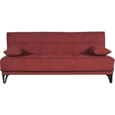 Banquette convertible 3 places LIMRA rouge - Avec rangement - 190 x 87 x 87 cm
