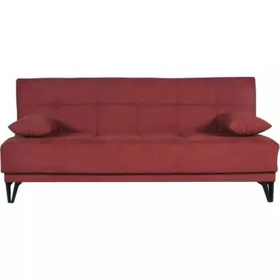 Banquette convertible 3 places LIMRA rouge - Avec rangement - 190 x 87 x 87 cm