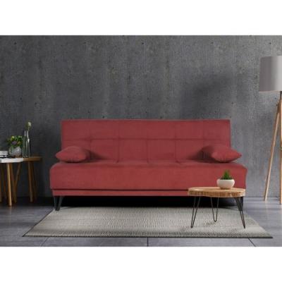 Banquette convertible 3 places LIMRA rouge - Avec rangement - 190 x 87 x 87 cm