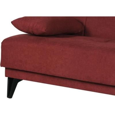Banquette convertible 3 places LIMRA rouge - Avec rangement - 190 x 87 x 87 cm