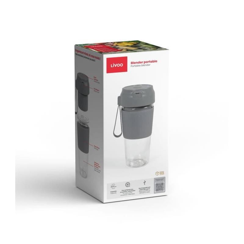 Mixeur portable LIVOO DOP248G - 300 ml - 40 W - 6 lames inox