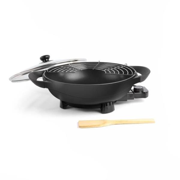 Wok électrique - LIVOO - DOC128N - 1500W - 4L, 6 personnes - Ø33 cm - Revetement antiadhésif - Thermostat réglable et amovib