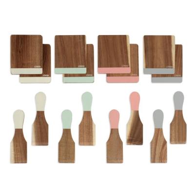 Ensemble de cuisine miniature avec 8 spatules + 8 planchettes bois