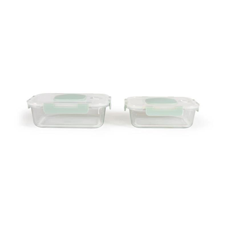 Ensemble de 2 boîtes sous vide en verre borosilicate - LIVOO