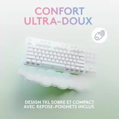 Clavier Gamer Sans fil Logitech G715 Blanc Mist AZERTY Clavier Gamer Sans fil Logitech G715 Blanc Mist AZERTY