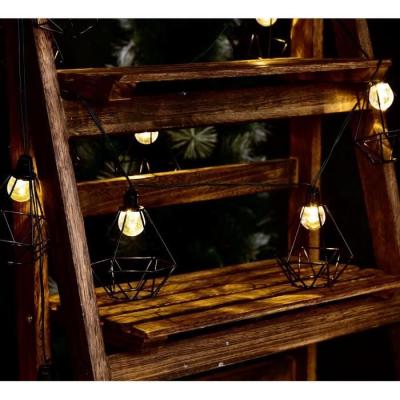 Guirlande solaire cage diamant extérieur - LUMI JARDIN - 10 LED - 3,8m