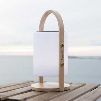 Lampe enceinte bluetooth sans fil LUMISKY WOODY PLAY - H37 cm