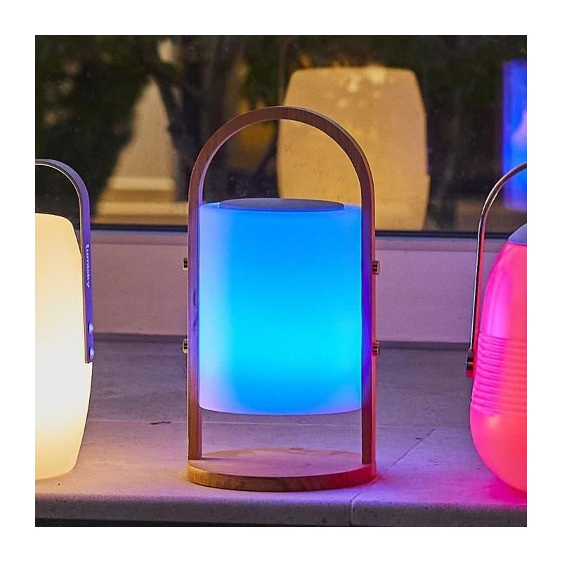 Lampe enceinte bluetooth sans fil LUMISKY WOODY PLAY - H37 cm