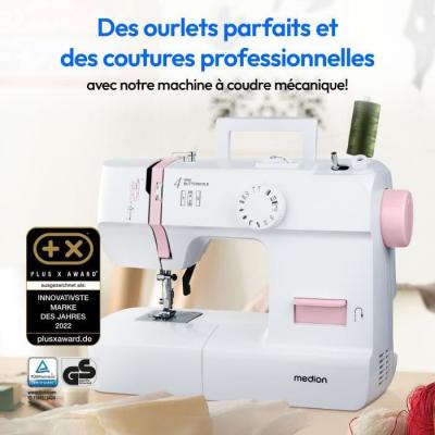 Machine à Coudre MEDION SM 70 Rose - 12 Points - LED
