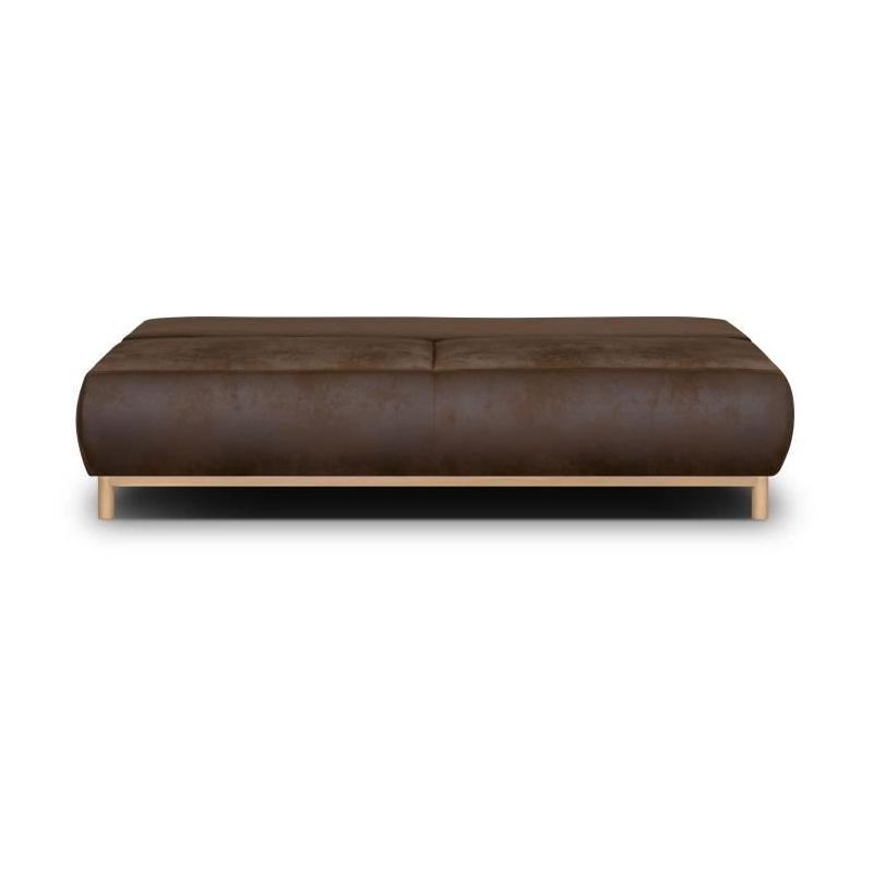 Canapé convertible 3 places MIKA - Marron foncé vintage - Coffre