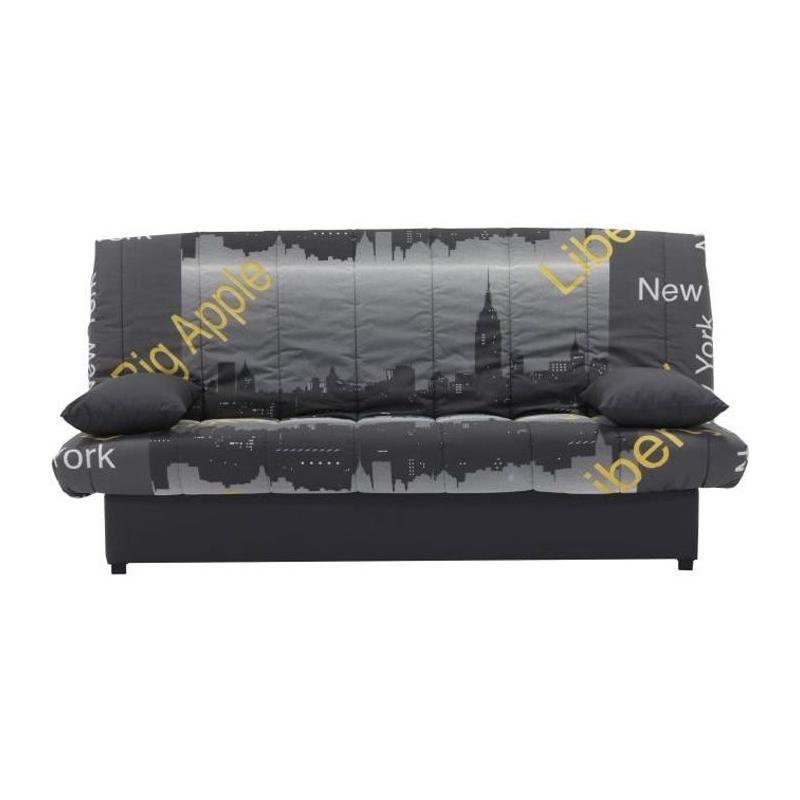 Banquette clic clac 3 places New York jaune - L190 x P92 cm