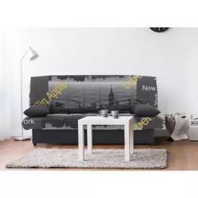 Banquette clic clac 3 places New York jaune - L190 x P92 cm