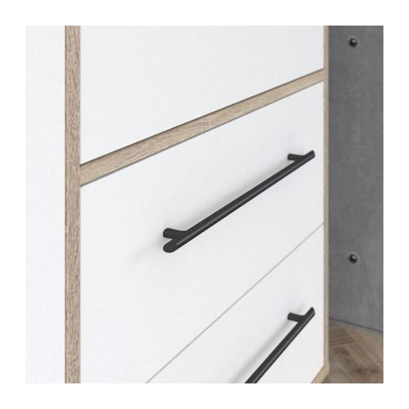 Armoire de chambre MOKKARIS Chene Sonoma/Blanc mat - 3 portes