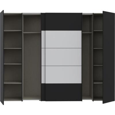 Armoire de chambre NARAGO - Noir / Blanc - 4 portes - Spacieuse et élégante