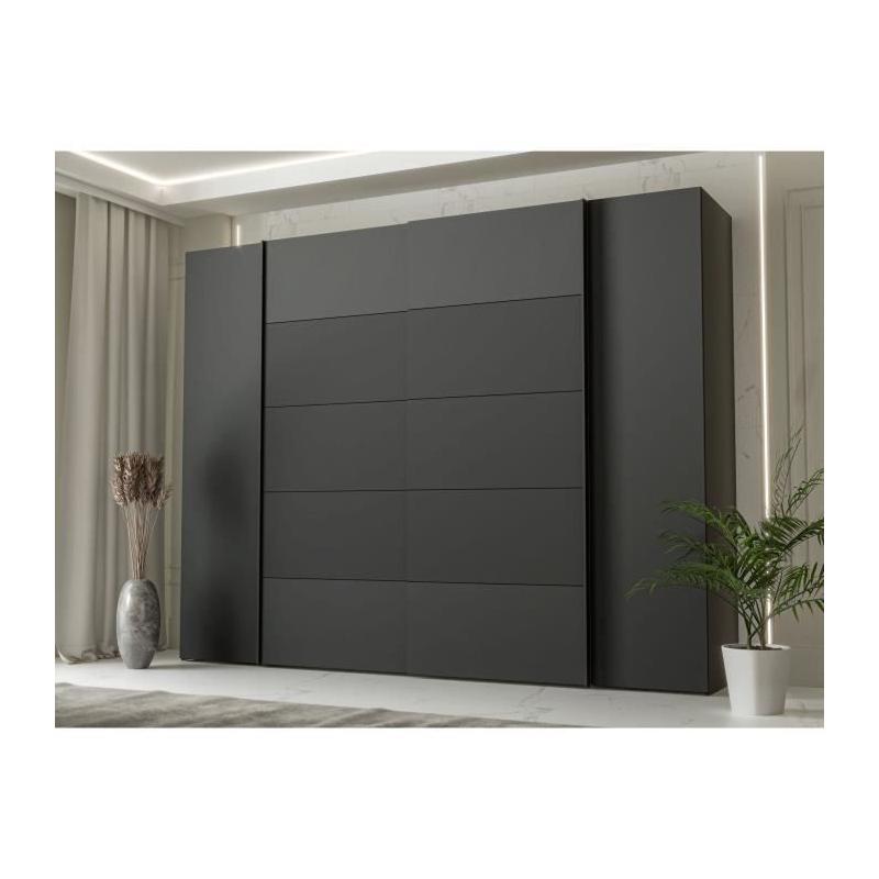 Armoire de chambre NARAGO - Noir / Blanc - 4 portes - Spacieuse et élégante