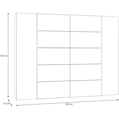 Armoire de chambre NARAGO - Noir / Blanc - 4 portes - Spacieuse et élégante