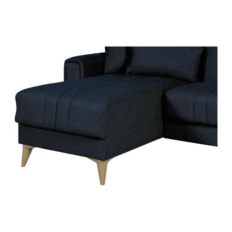 Canapé d'angle convertible réversible bleu foncé - OMEGA - 3/4 personnes