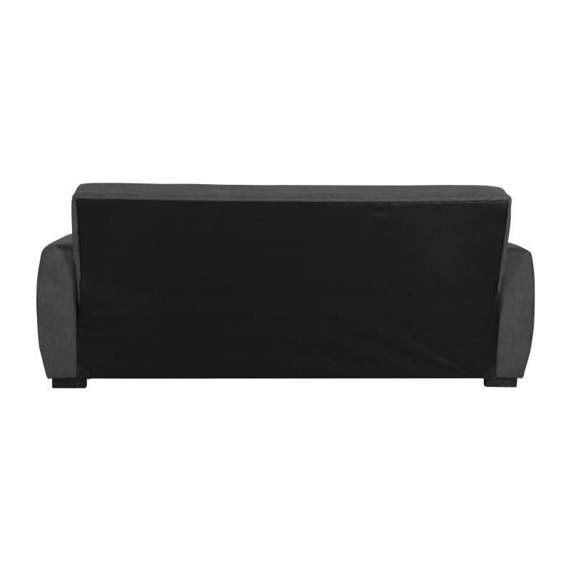 Canapé convertible OSCAR 3 places - Gris clair - Coffre de rangement