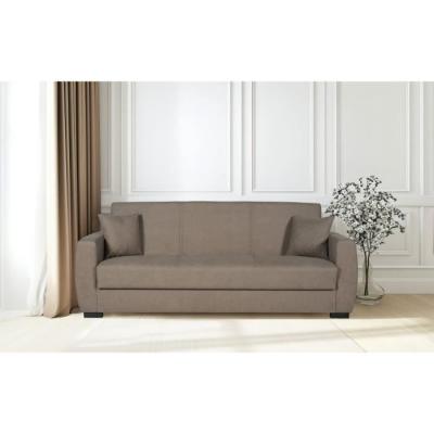 Canapé convertible 3 places OSCAR - Tissu beige - Design pratique