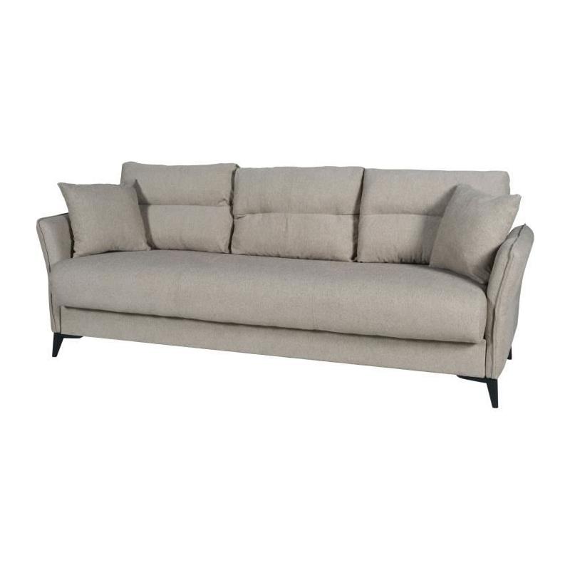 Canapé convertible 3 places OTTOWA beige - Pratique et confortable