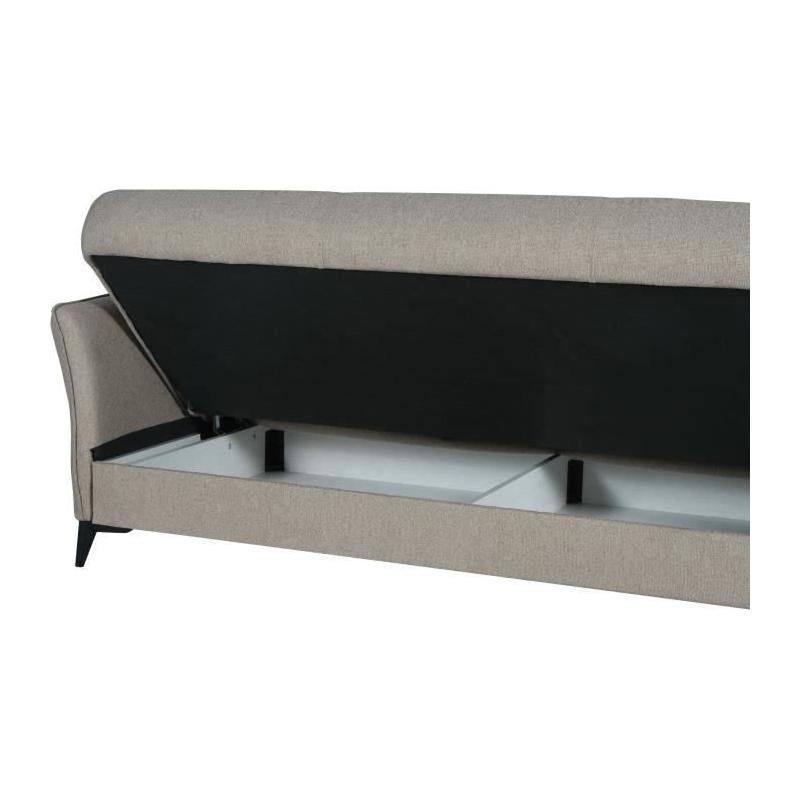 Canapé convertible 3 places OTTOWA beige - Pratique et confortable