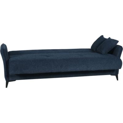 Canapé convertible 3 places OTTOWA - Bleu foncé - Coffre de rangement