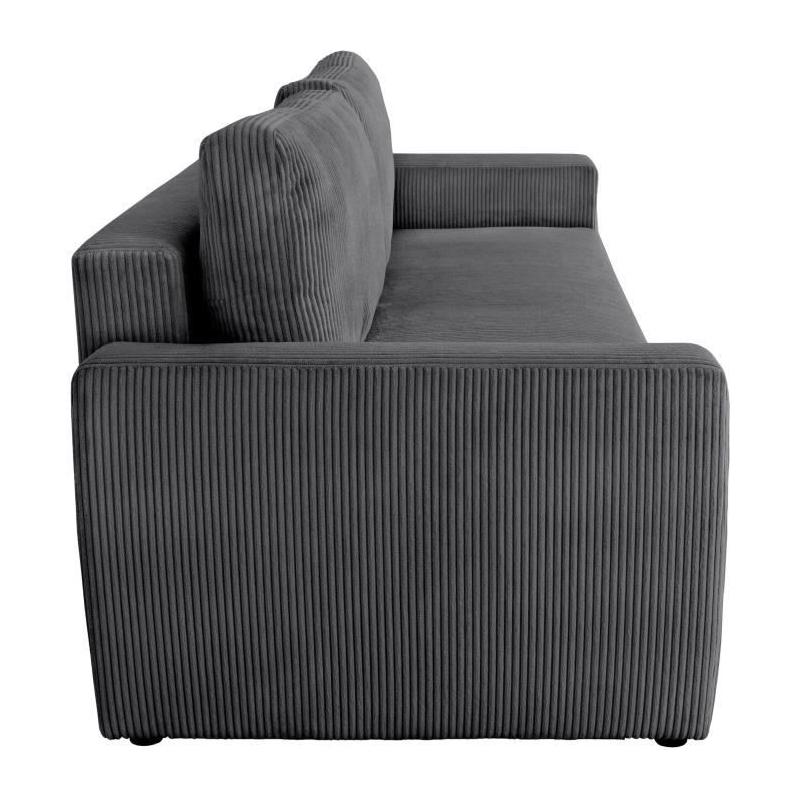 Canapé convertible 3 places PHARELL - Anthracite Velours