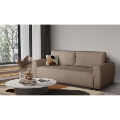 Canapé convertible 3 places PHARELL taupe bouclette