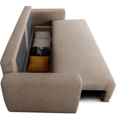Canapé convertible 3 places PHARELL taupe bouclette