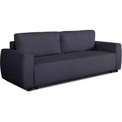 Canapé convertible 3 places PHARELL en tissu Bouclette Noir