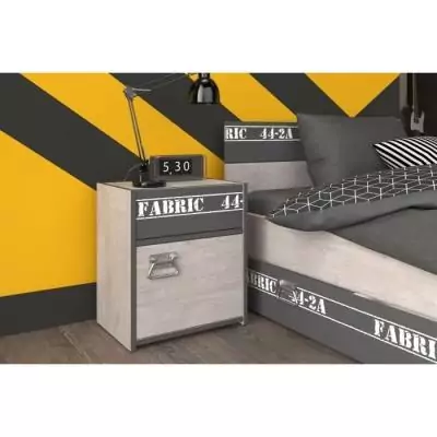 Chambre enfant industrielle complète - Décor gris loft - NOA