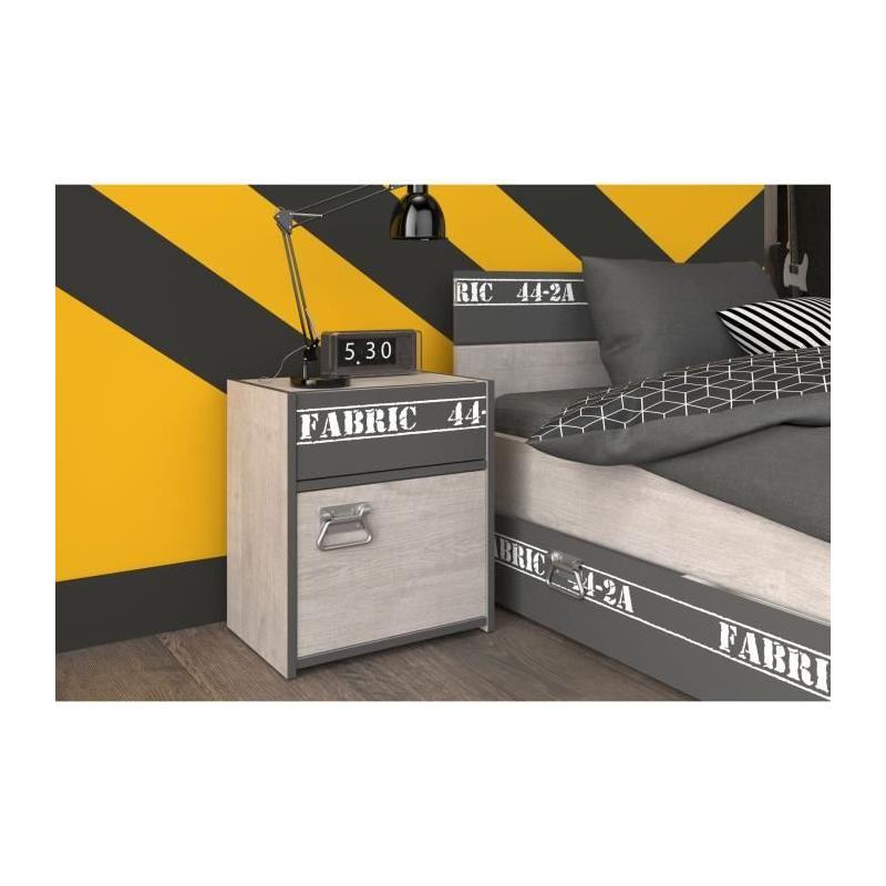 Chambre enfant industrielle complète - Décor gris loft - NOA