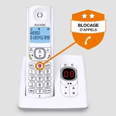 Téléphone fixe sans fil Alcatel F530 Voice - Répondeur et blocage d'appels
