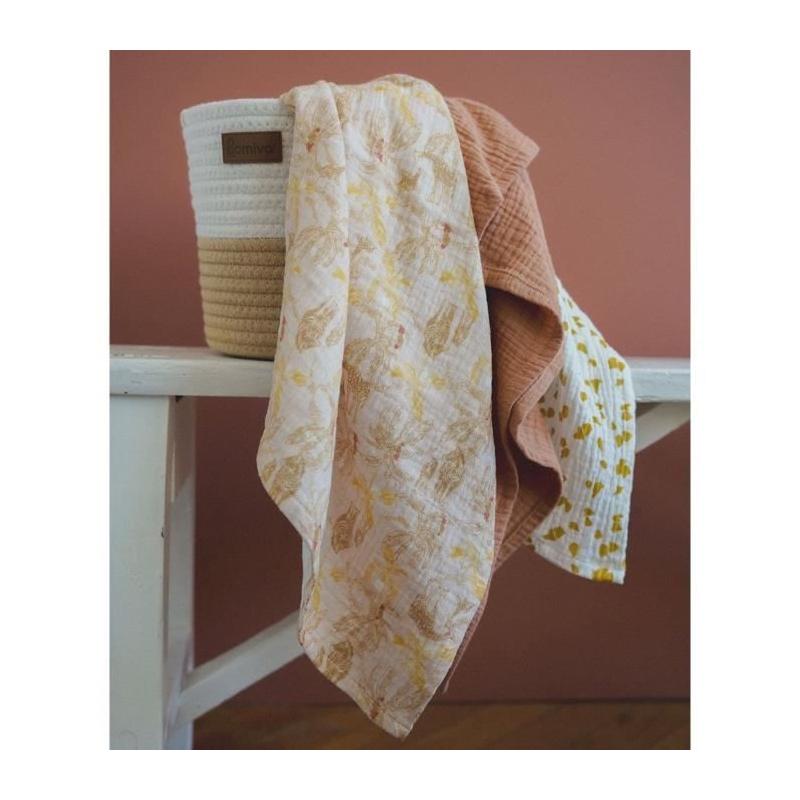 Lot de 3 langes DOMIVA Honey Moon en mousseline de coton