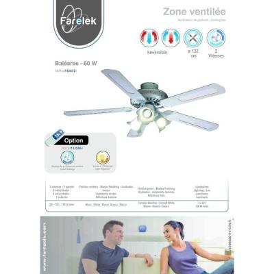 Ventilateur de plafond Farelek Baléares - Élégance et fraîcheur