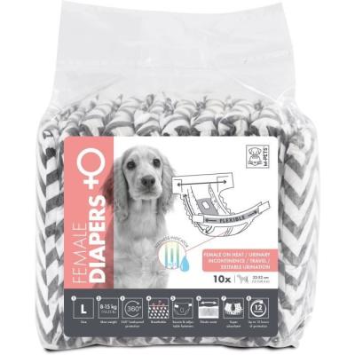 Couche pour chien M PETS - Femelle L x10 - 32-52 cm - 8-15kg