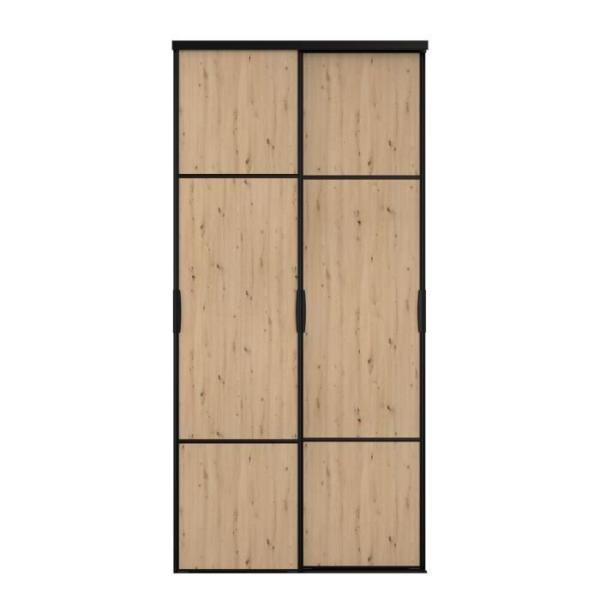 Portes de placard - Coulissantes - PARISOT - Chene et noir - L.120 x H.250 - City