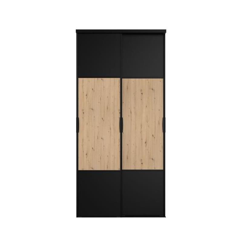 Portes de placard Parisot - Chêne et noir - L.120 x H.250