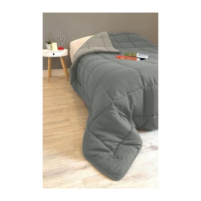 Couette chaude Microfibre 400g/m² Gris & Argent 240x260cm