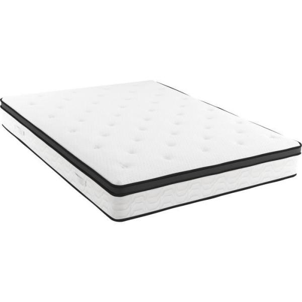 MODAMS Pocket Hybrid 140 x 190 - 532 Ressorts ensachés - Mémoire de forme 32 kg/m² + PU 24kg/m² - 5 zones - Réversible - Ep