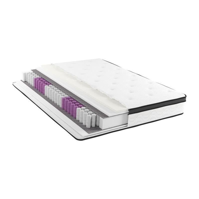 Matelas POCKET HYBRID 140x190 cm - Confort 5 zones - Mémoire de forme