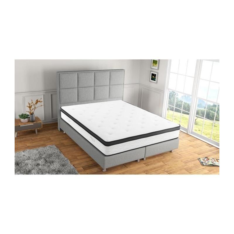 Matelas POCKET HYBRID 180x200 cm - 30cm Epaisseur - Ressorts ensachés & Mémoire de forme