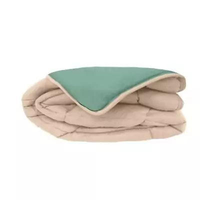 Couette Microfibre 400g/m² Calgary - Beige & Vert - 200x200 cm