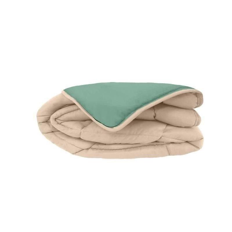 Couette Microfibre 400g/m² Calgary - Beige & Vert - 200x200 cm