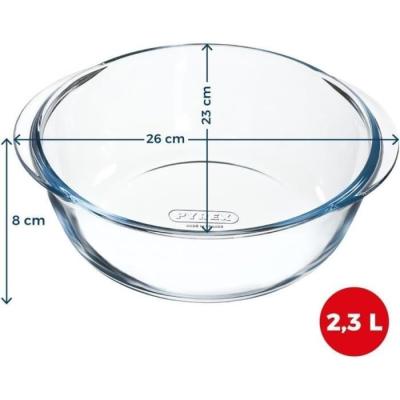 Plateau pour four PYREX 26 cm en verre borosilicate