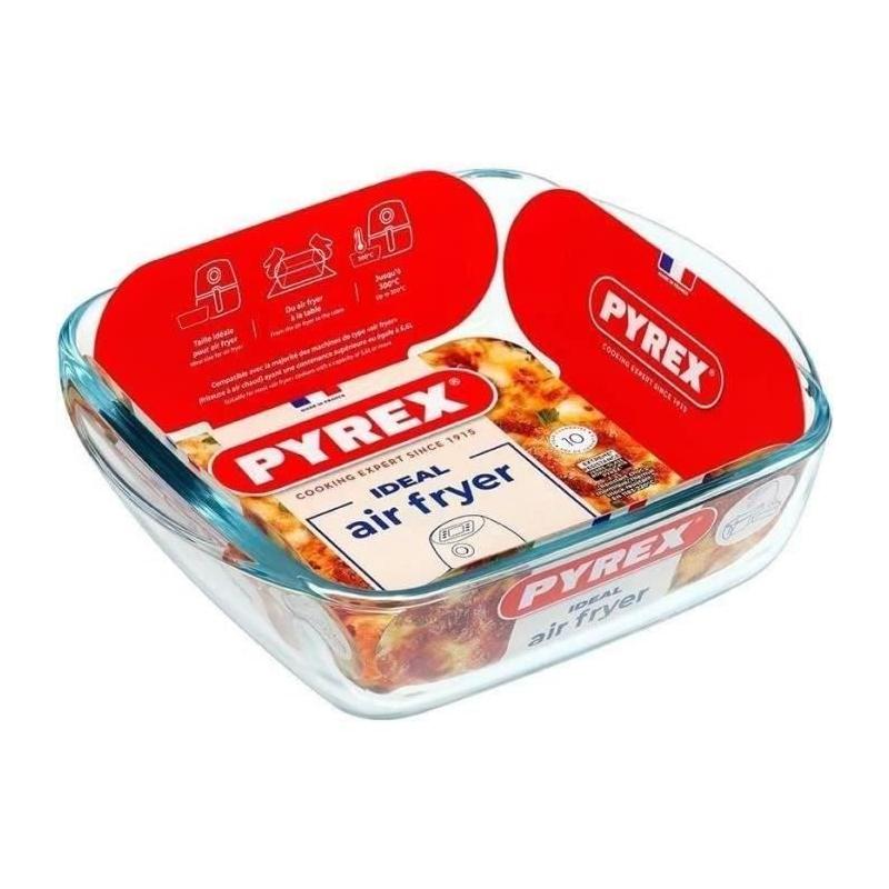 Plat air fryer PYREX 1450141 - Carré en verre borosilicate
