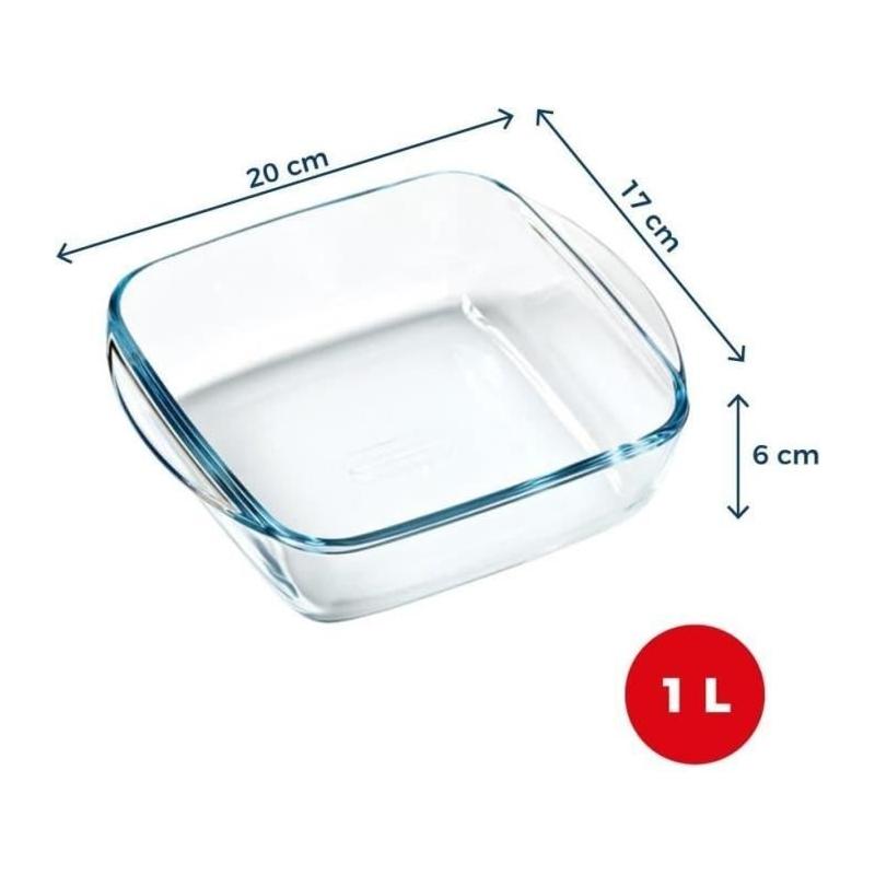 Plat air fryer PYREX 1450141 - Carré en verre borosilicate