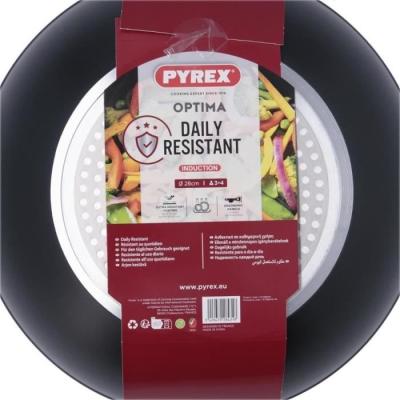 Wok Pyrex 28 cm en aluminium forgé antiadhésif